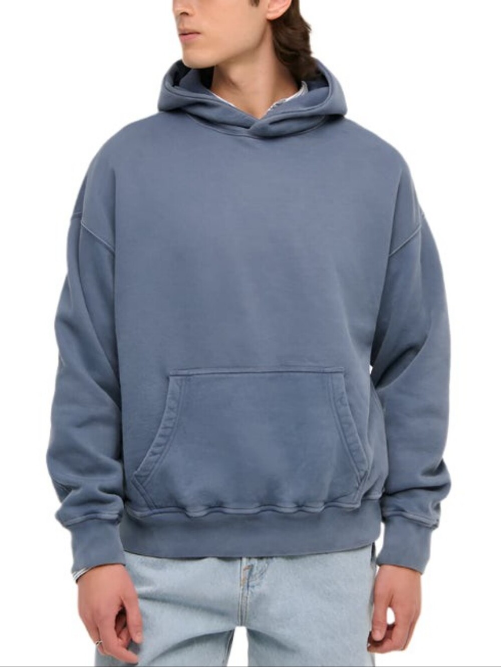Abercrombie & Fitch Vintage Indigo Blue Essential Popover Hoodie Sweatshirt